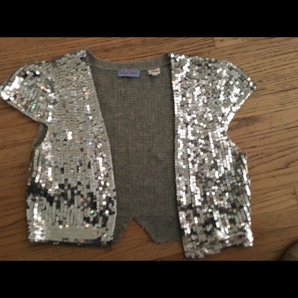 silver sequin shrug